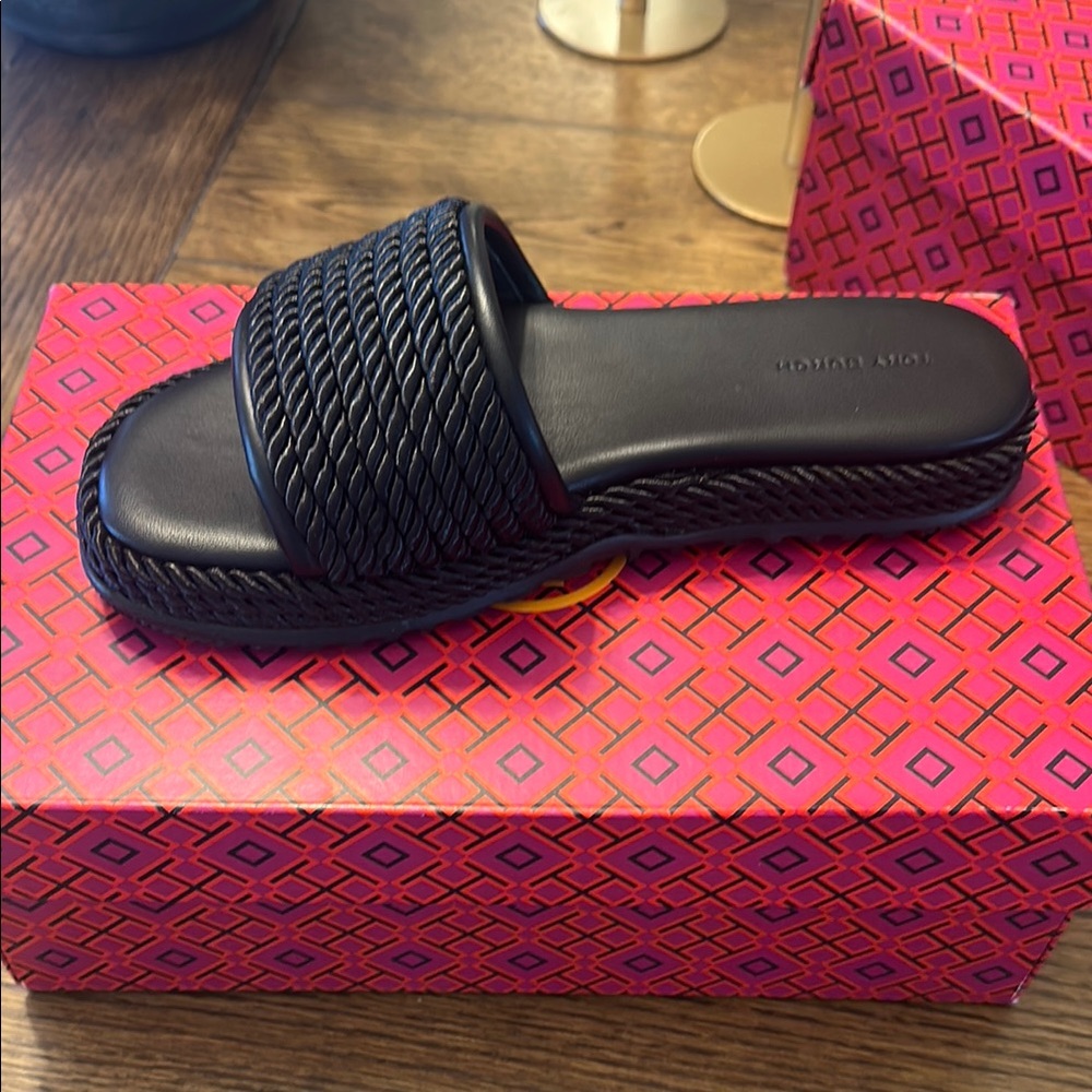 Tory Burch Black Slide Sandals